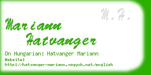 mariann hatvanger business card